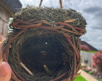 Bird House - Straw Bird Feeder House- Garden Feature - Garden Decoration - Hanging Birdhouse - Hanging Garden Ornament