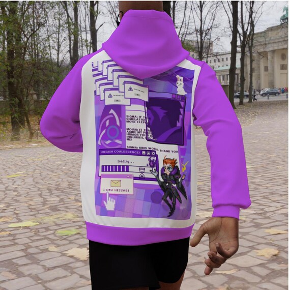 Coalescence Purple Sleeve Fleece Hoodie