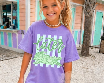 Later Gator Shirt, Girls Preppy Tee, Beach Shirt, Kids Summer TShirt, Womens Comfort Colors, Graphic Shirts for Toddlers, Mommy Me Outfit