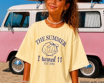 The Summer I Turned 11 Shirt, Beach Theme Birthday Shirt, Eleven Birthday Tshirt, Coastal Birthday, Summer Birthday, Girls Eleventh Birthday