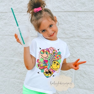 Retro Neon Kids TShirt, 90s Baby tshirt, Womens neon smile shirt, Comfort Colors®, Funny Girls Shirt, Matching Mommy Shirt, Cool Mom Shirt