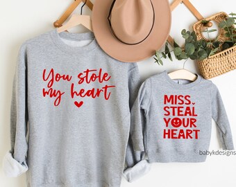 Steal Your Heart Valentine,Valentine shirt for boys, Mommy and Me Valentine, Girl Valentine, Kids Valentine shirt, Mama's Boy, Mama's Girl