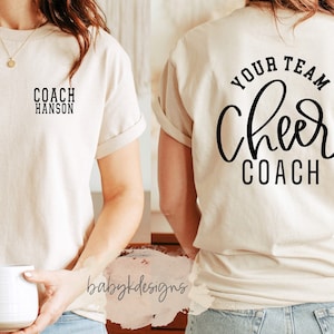 Personalized Cheer Coach Shirt, Custom Cheer Sweatshirt, Game Day Cheer Hoodie, Mascot Shirt, Cheer Competition Day, Cheer Coach Gift