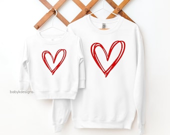 Valentines Day Sweatshirt, Love Sweatshirt, Mommy and Me Outfit, Womens Sweatshirt, Valentines Day Outfit, Heart Sweatshirt, Kids Sweatshirt