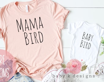 Baby Announcement, Mama Bird Shirt, Baby Bird, Women's Pregnancy Tshirt, Baby Girl Onesie®, Gift for New Mom, Mothers Day Gift, Shower Gift