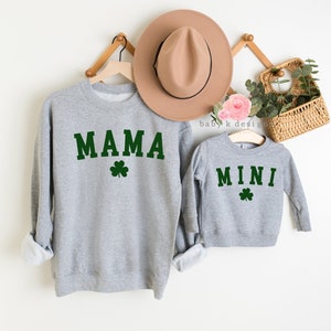Mama and Mini St Patricks Sweater, Shamrock Sweatshirt, Mommy me Outfit, Mommy Me Sweatshirt, St Patricks Day Sweatshirt, Kids St Patricks