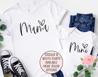 Mothers Day Gift,Mama and Mini shirt, Mama Shirt, Mama and Mini, Mommy and Me Outift,Mother And Daughter, New Mom Shirt,Mom Gift, Mamas Girl