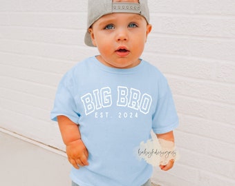 Big Brother Shirt, Big Bro Est 2024 Shirt, Baby Announcement,  Youth Comfort Colors® Best Friends, Promoted to Brother, Funny Brother Shirt