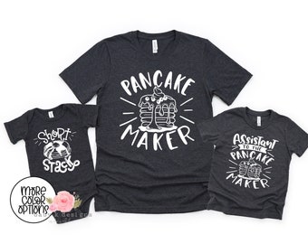 Daddy and me Shirt, Matching Assistant Shirts, mommy and me outfits, Father's day shirt, matching family shirts, Pancake Maker, Short Stack