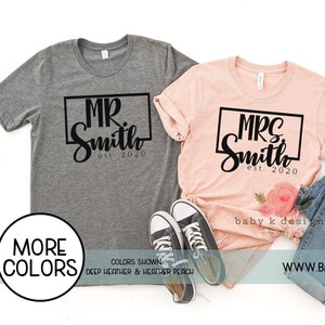 Mr and Mrs Shirts, Honeymoon Shirt, Just Married, Bridal, Wedding Shirts, Newlywed Shirts,Husband and Wife Shirts,Brides shirt, Wedding Gift