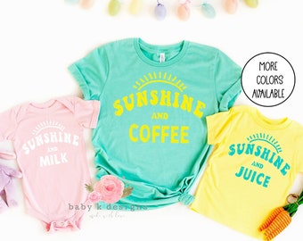 Sunshine and Coffee shirt, Coffee shirt, Matching Mommy and Me, Womens Shirt,Womens Gift,Birthday Gift, Summer Shirt, Coffee Lover Shirt