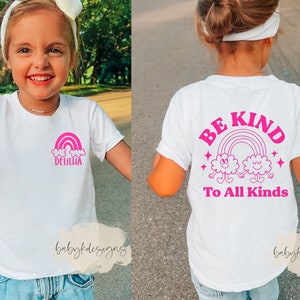 Be Kind to All Kinds, Toddler Shirt with Name, Aesthetic Oversized, Retro shirt,Trendy Kid Shirt, Smile, Youth Shirt, Kid T-shirt, Inclusive