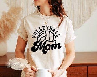 Retro Mom Volleyball Shirt, Volleyball Mom Shirt, Volleyball Mama TShirt, Mom Life Shirt, Sports Mom Shirt, Game day shirt, Tournament shirt