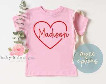 Valentine Shirt,Personalized Name Shirt for Girls,Custom Name Shirt,Personalized Name Shirt, Toddler Girl Shirt,Baby Shirt Valentine Shirt