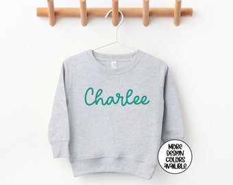 Child Name Sweatshirt, Personalized Girl Name Sweatshirt, Custom Name Shirt, Personalized Toddler Name Sweater, Girl Birthday Gift, Minimal