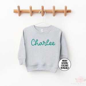 Child Name Sweatshirt, Personalized Girl Name Sweatshirt, Custom Name Shirt, Personalized Toddler Name Sweater, Girl Birthday Gift, Minimal