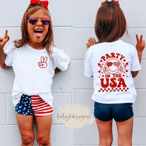 Party in the USA,4th of July Toddler Shirt, Aesthetic Oversized, Retro Kids shirt, Trendy Kid Shirt, Smile, Boys 4th Shirt, Kid 4th Shirt