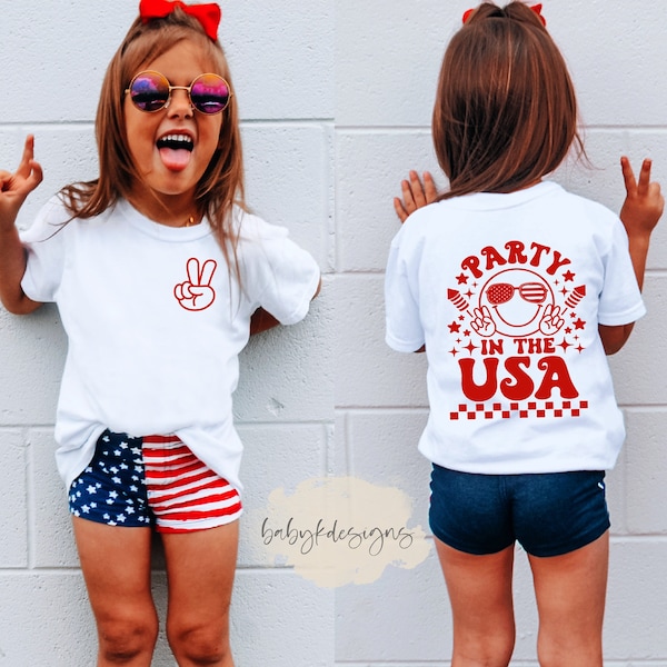 Party in the USA,4th of July Toddler Shirt, Aesthetic Oversized, Retro Kids shirt, Trendy Kid Shirt, Smile, Boys 4th Shirt, Kid 4th Shirt