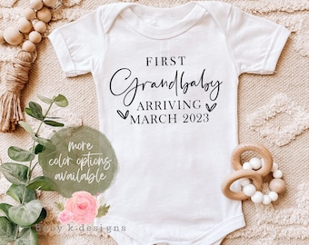 Baby Announcement Onesie®, First Grandbaby, Pregnancy Announcement Onesie®, Coming Soon Bodysuit,Grandchild Reveal, First Grandchild Onesie®