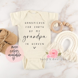 Grandpa in Heaven Onesie®, Handpicked For Earth Baby Onesie®, Handpicked By My Grandpa, Baby Shower Gift, Pregnancy Announcement, Bodysuit
