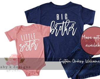 Little sister shirt,big Brother shirt, Personalized baby sister shirt, big sis, big sister shirt, Pregnancy Announcement, baby announcement