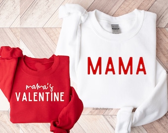 Mama and Mini Valentine Sweatshirt, Mama Sweatshirt, Mommy and Me Outfit, Mama's Valentine, Mommy and Me Valentines Shirt, Mama's Sweetheart