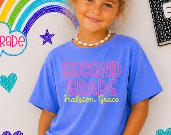 Custom Back To School Shirt,First Day of School,Second Grade Shirt, Kindergarten, 1st, 2nd, 3rd, 4th Grade Tshirt, Custom Teacher TShirt