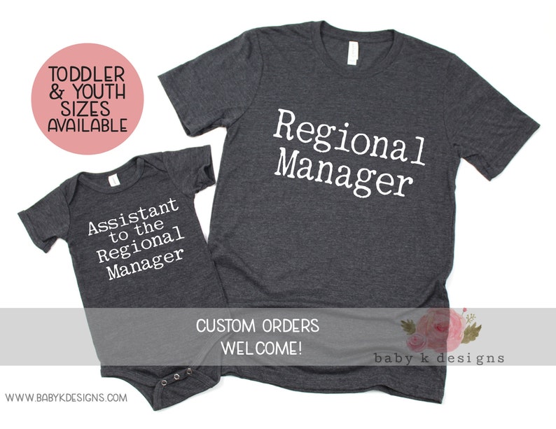 Matching Assistant to the Regional Manager and Regional manager shirts, mommy and me outfits, Father's day shirt, matching family shirts 