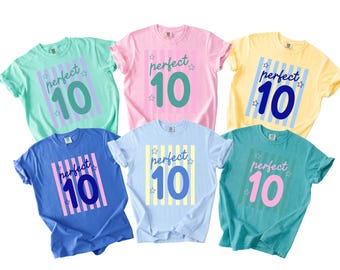 10th Birthday Shirt For Girls, Perfect 10 Birthday TShirt, Tenth Birthday Club Ten Beach Tee, Birthday Gift for Girls, Girl Birthday T-Shirt