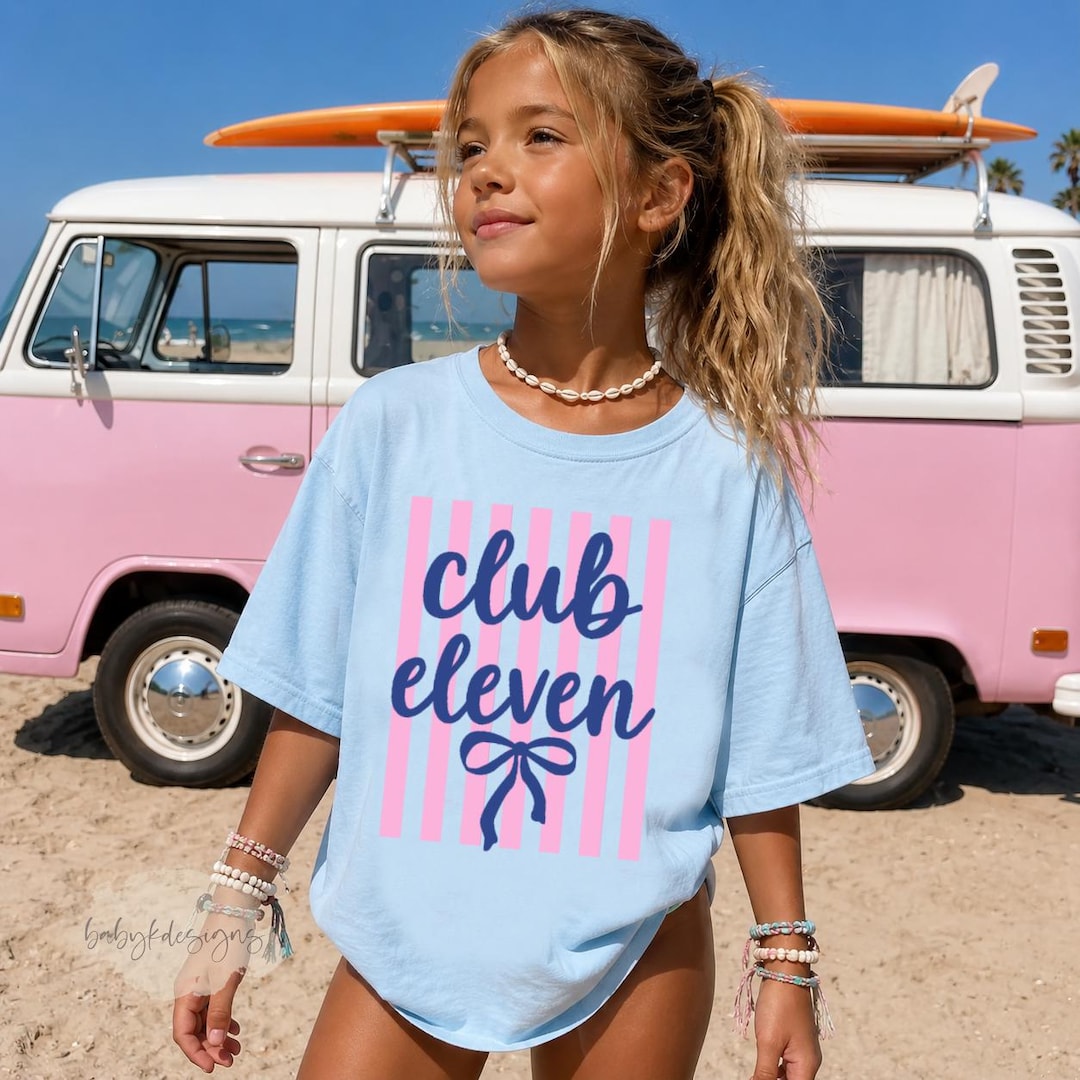 Club Eleven, 11th Birthday Shirt,Birthday Gift for Girls, Summer Coastal Birthday TShirt, 