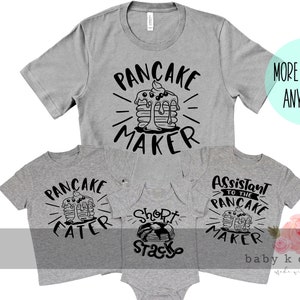 Daddy and me Shirt, Matching Assistant Shirts, mommy and me outfits, Father's day shirt, matching family shirts, Pancake Maker, Short Stack image 3