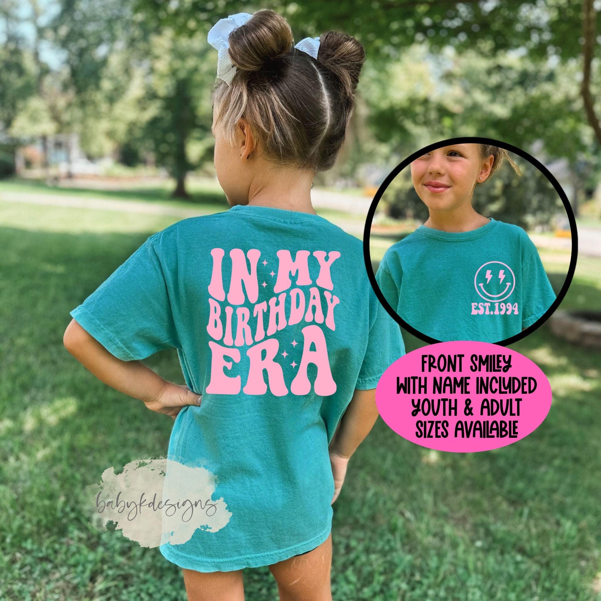 Birthday Era, Girls Birthday Shirt, Custom Birthday Shirt, Youth Comfort Colors®  Birthday Girl Shirt, Eras, Birthday Present Gift Est