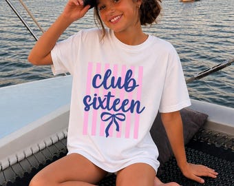 16th Birthday Shirt,Birthday Gift for Girls, Double Digits, Summer Coastal Birthday TShirt, Club Ten Beach Tee, 11th, 12th, 8th, 7th, 10th