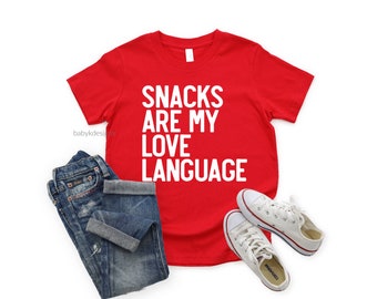 Snacks Are My Love Language, Funny Valentines Shirt,Toddler Boy Sweatshirt, Valentine Sweater, Heart Throb, Mr. Steal Your, Mamas Boy,Trendy