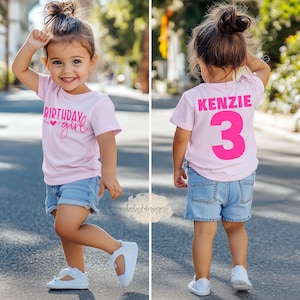 Birthday Girl Shirt, Custom Name Tee, Toddler Birthday Shirt, Kids Birthday Gift, Second Birthday, 2,4,5th Third 3rd Birthday Party Outfit