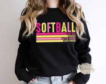 Retro Softball T-Shirt, Game Day Shirt, Neon Softball Shirt, Loud Proud, Softball Era, Softball Mom Sweatshirt, Hey Batter Batter