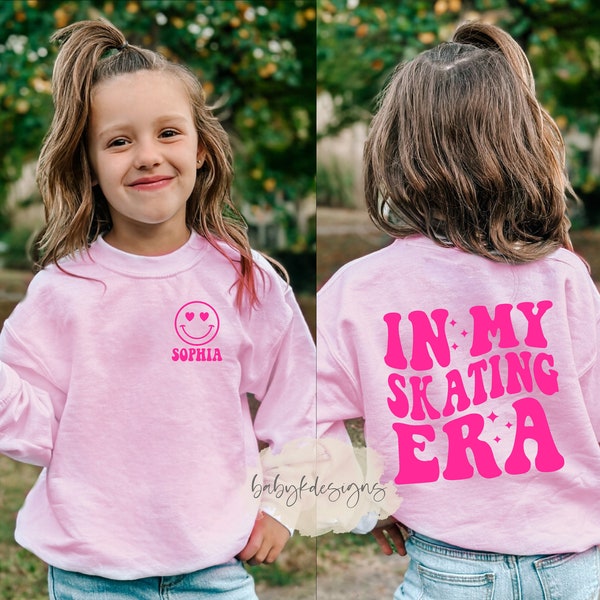 In My Skating Era, Girl Shirt, Personalized Name Sweater, Toddler Ice Skating Sweatshirt Competition Shirt, Rollerskate, Skateboard, Skates