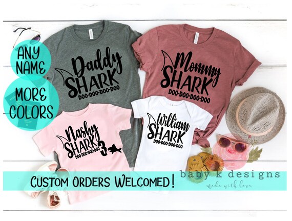 Matching Family Shirtsmommy and Memommy Sharkdaddy Baby - Etsy