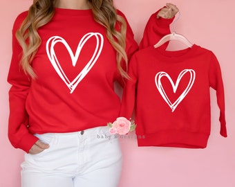Valentines Day Sweatshirt, Love Sweatshirt, Mommy and Me Outfit, Womens Sweatshirt, Valentines Day Outfit, Heart Sweatshirt, Kids Sweatshirt