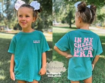 In My Cheerleader Era, Girls Cheer Shirt, Custom Cheer Leader Name Shirt,Toddler Cheer, Youth Comfort Colors® Competition Shirt, Eras, Dance