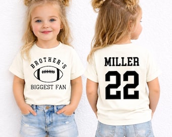 Custom Football Sister Shirt, Brother's Biggest Fan Shirt, Football Brother, Soccer TShirt, Game Day Shirt, Volleyball brother, Baseball Sis