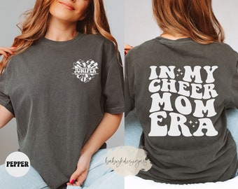 In My Cheer Mom Era Shirt, Oversized Mom Shirt, Retro Mom Shirt, Comfort Colors®Shirt,Custom Name Cheer Shirt, Personalized Cheer Mom TShirt