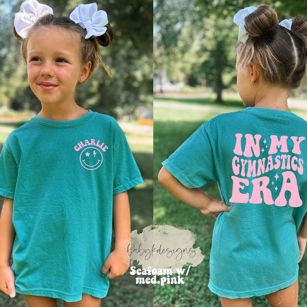 In My Gymnastic Era, Girls Gymnast Shirt, Personalized Name Shirt, Youth Comfort Colors® Competition Shirt, Trendy Girls Gymnastics Team