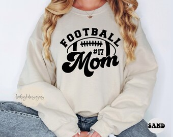 Football Mom,Football Mama Sweatshirt, Game Day Hoodie, Custom Football Sweater, Retro Mom Sweatshirt, Gift for Mom. Coach, Team Mom Gift