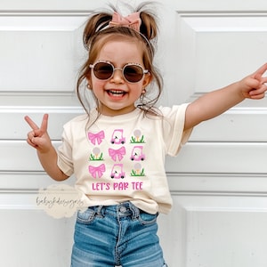 Par Tee Golf shirt, Birthday Shirt, Toddler Golf Tee, Girls Pink Coquette Shirt, Pink Golf T-shirt, Daddy&#39;s Caddy,  Golf Sister, Hole in One