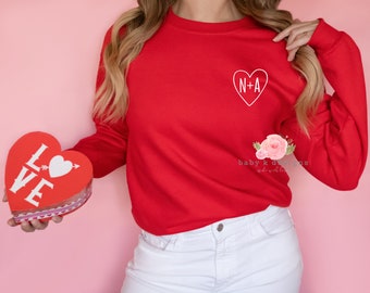 Hand Drawn Heart Sweatshirt, Valentines Day Sweatshirt, Initial Shirt,Initial Sweatshirt,Heart Sweatshirt,Love Sweatshirt,Personalized Shirt