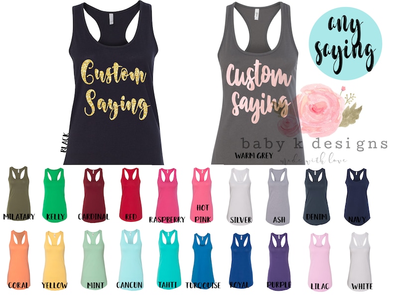 Custom Tank Top,Your Own Words, Racerback Tank,Create Your Bachelorette Party, Birthday, Girls Trip, Sorority, Women's Shirt, Matching Tank 