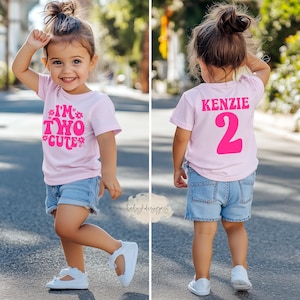 Two Cute Birthday Shirt, Custom Name Tee, Toddler Birthday Shirt, 2nd birthday shirt,Groovy Birthday, Retro Second 2nd Birthday Party Outfit