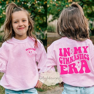 In My Gymnastics Era, Girl Gymnast Shirt, Personalized Name Sweater, Toddler Gymnastic Sweatshirt Competition Shirt, Trendy Gymnast Team