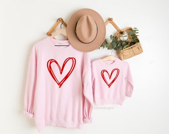 Heart Valentine,Valentine shirt for Girls, Mommy and Me Valentine, Girl Valentine, Kids Valentine shirt, Mama's Girl, Mama Mini, Heart Shirt
